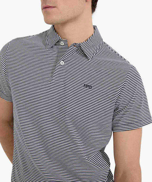 Polo Jersey Gestreept | Navy