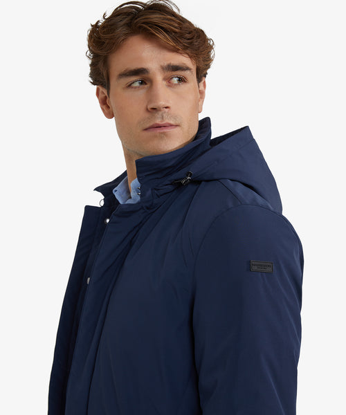 Hooded Raincoat | Navy