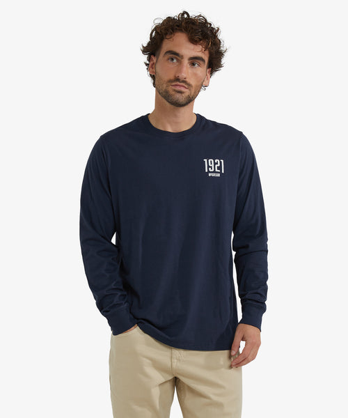 T-shirt Graphic Lange Mouw | Navy