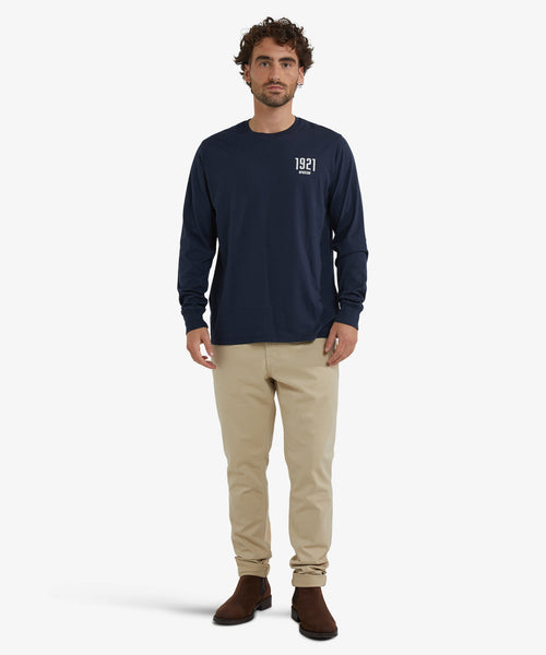 T-shirt Graphic Lange Mouw | Navy