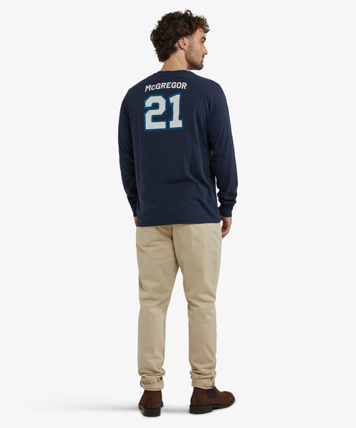 T-shirt Graphic Lange Mouw | Navy
