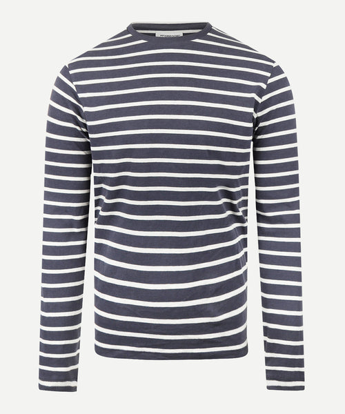 T-shirt Gestreept Lange Mouw | Navy