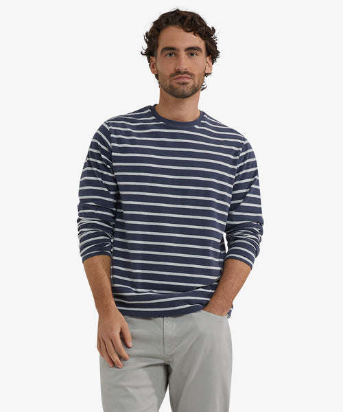 T-shirt Gestreept Lange Mouw | Navy