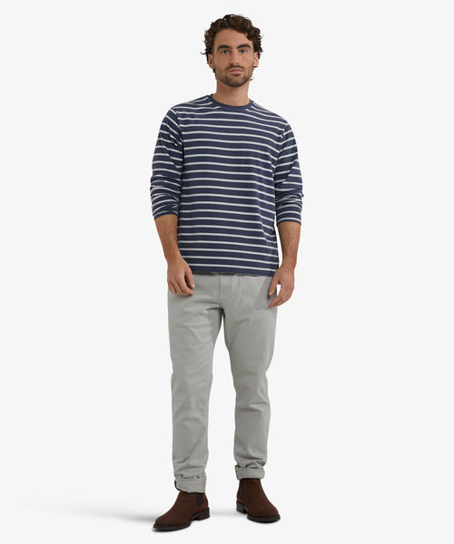 T-shirt Gestreept Lange Mouw | Navy