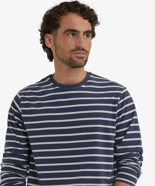T-shirt Gestreept Lange Mouw | Navy