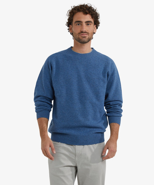 Trui Lamswol Rondehals | Worker Blue