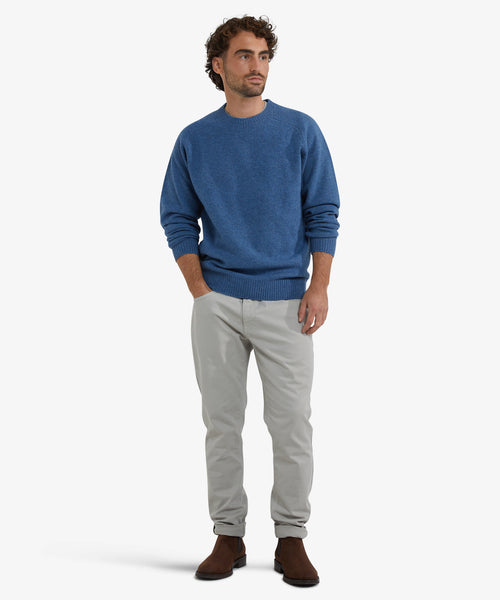 Trui Lamswol Rondehals | Worker Blue