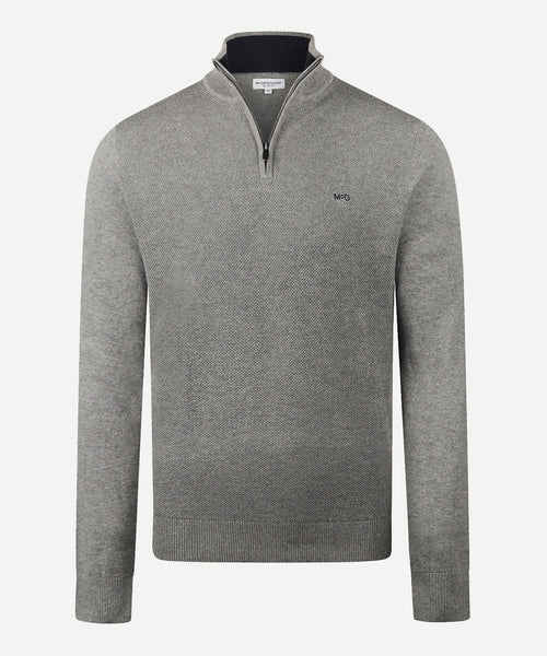 Trui Half-Zip Katoen Merinowol | Medium Grey Melange