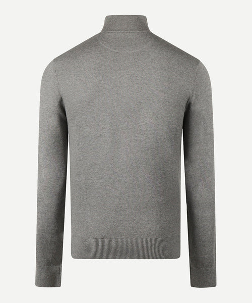 Trui Half-Zip Katoen Merinowol | Medium Grey Melange