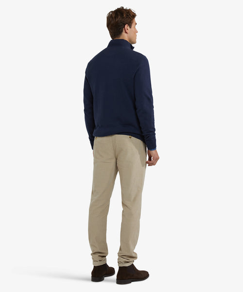 Trui Half-Zip Katoen Merinowol | Navy