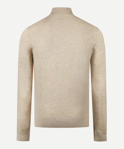 Trui Half-Zip Katoen Merinowol | Sand