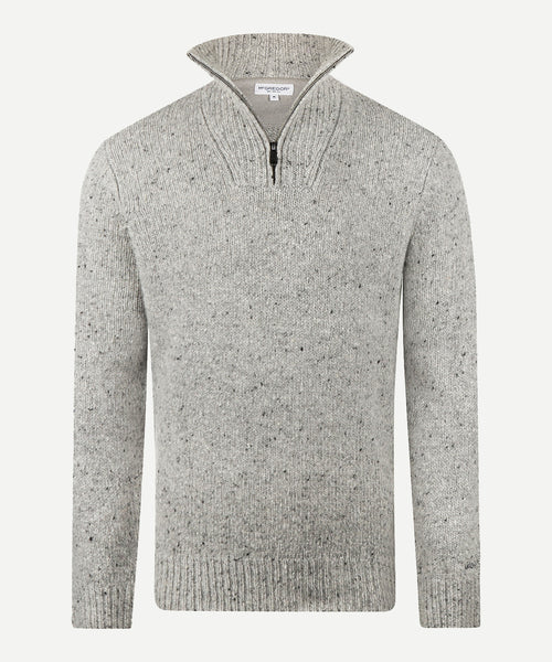 Trui Fisherman Half-Zip | Medium Grey Melange