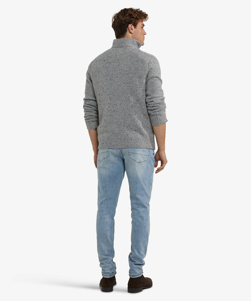 Trui Fisherman Half-Zip | Medium Grey Melange
