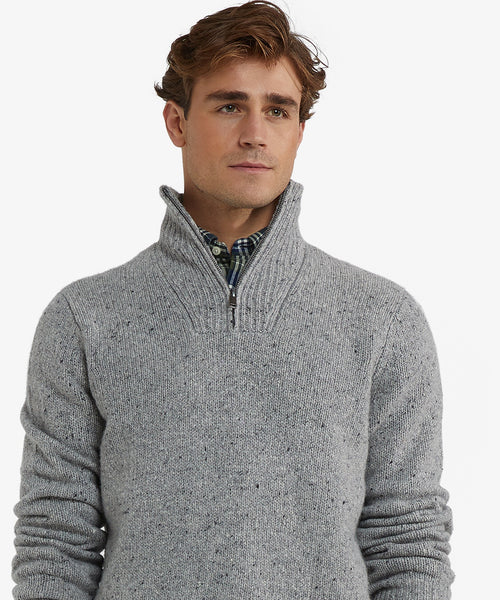 Trui Fisherman Half-Zip | Medium Grey Melange