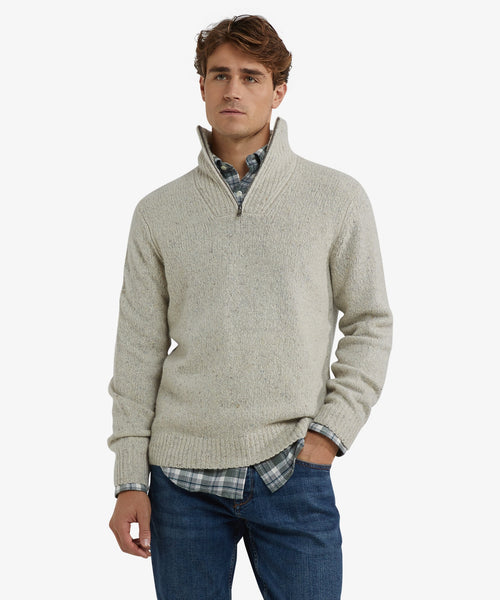 Trui Fisherman Half-Zip | Off White