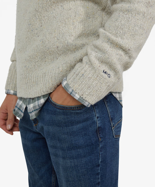 Trui Fisherman Half-Zip | Off White