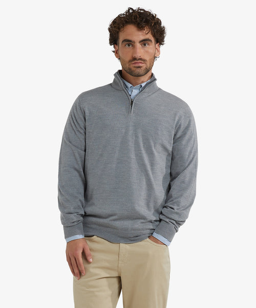 Trui Half-Zip Luxe Merinowol | Medium Grey Melange