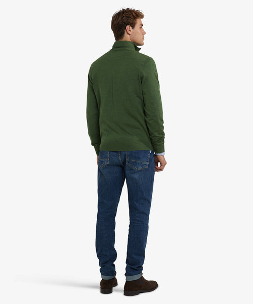 Trui Half-Zip Luxe Merinowol | Moss Green