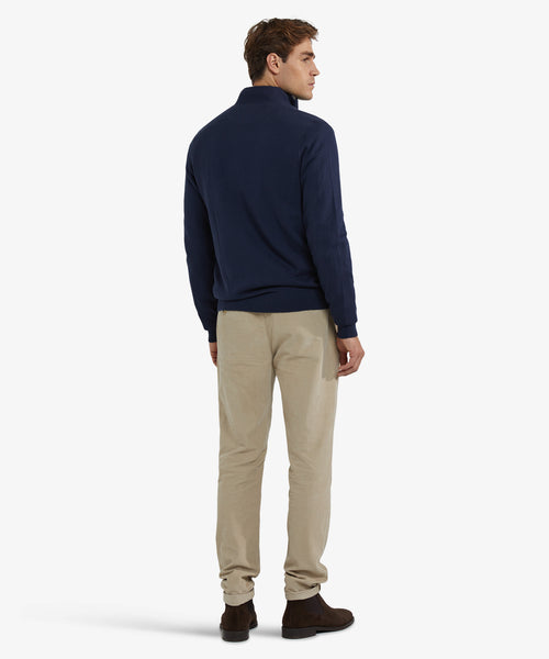 Ritsvest Katoen Merinowol | Navy