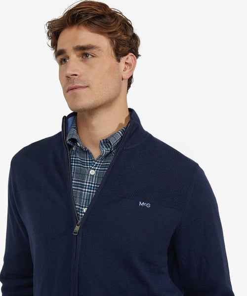 Ritsvest Katoen Merinowol | Navy