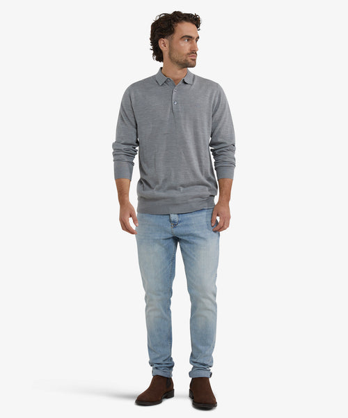 Polotrui Luxe Merinowol Lange Mouw | Medium Grey Melange