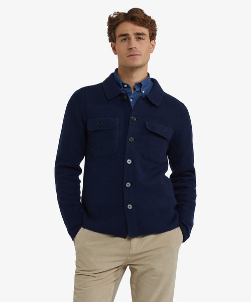 Knoopvest Wolmix | Navy