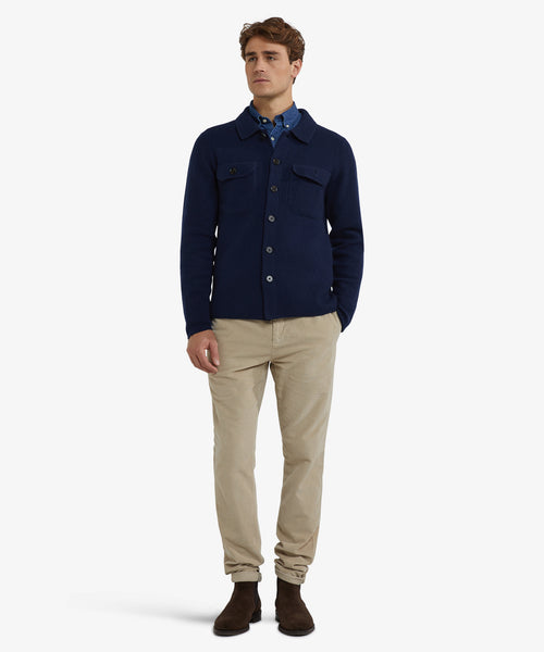 Knoopvest Wolmix | Navy