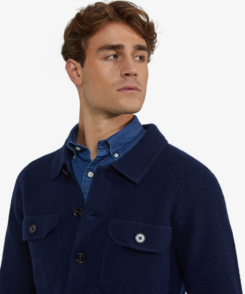 Knoopvest Wolmix | Navy