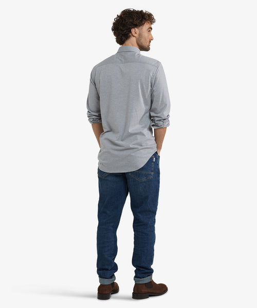 Overhemd Stretch Piqué | Medium Grey Melange