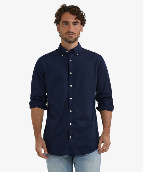 Overhemd Stretch Piqué | Navy