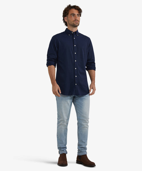 Overhemd Stretch Piqué | Navy