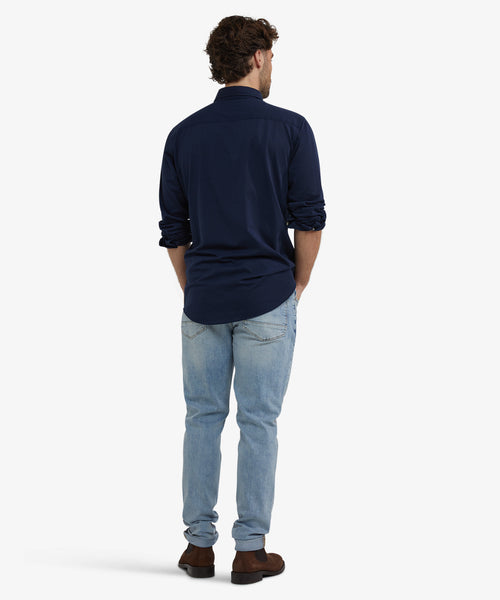 Overhemd Stretch Piqué | Navy