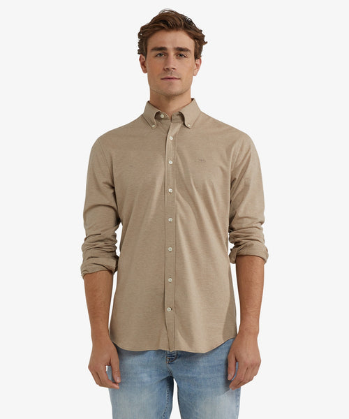 Overhemd Stretch Piqué | Sand