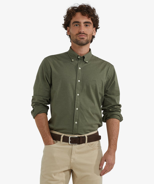 Overhemd Stretch Piqué | Winter Sage