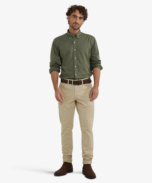 Overhemd Stretch Piqué | Winter Sage