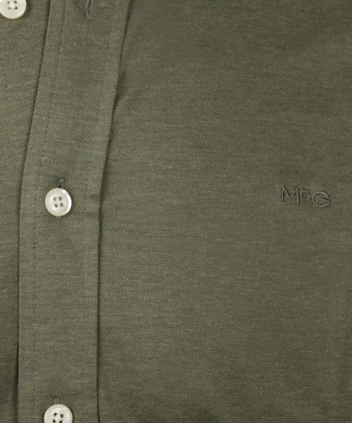 Overhemd Stretch Piqué | Winter Sage