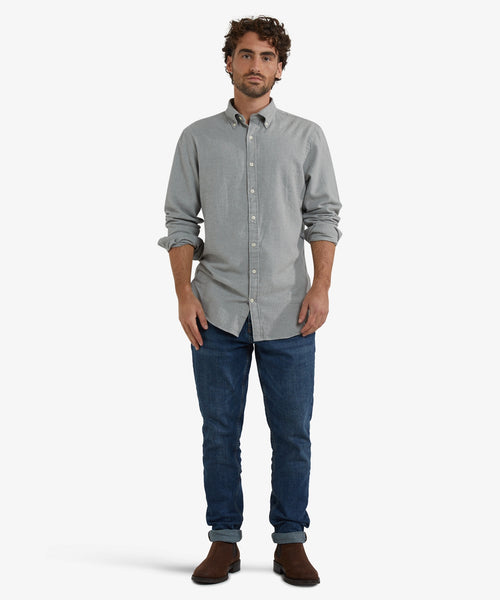 Overhemd Flanel Melange Oxford | Medium Grey Melange