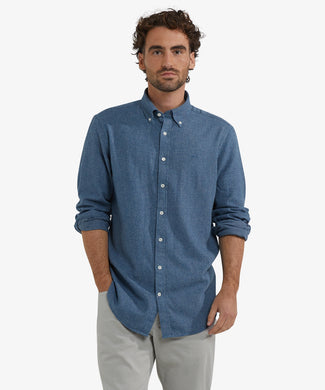 Overhemd Flanel Melange Oxford | Navy
