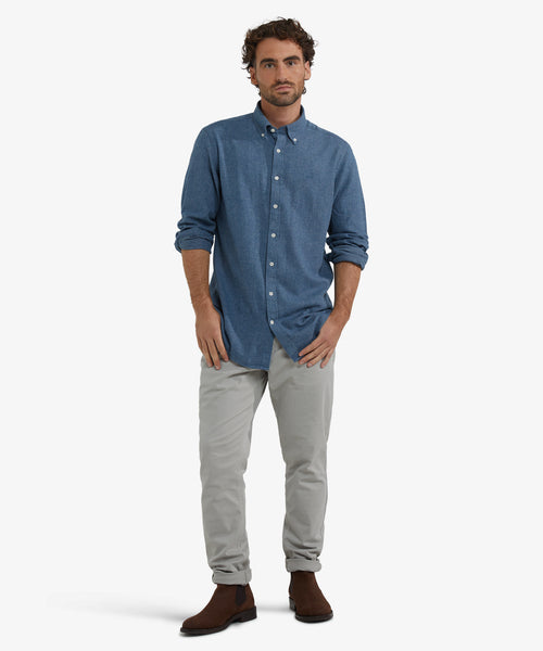 Overhemd Flanel Melange Oxford | Navy