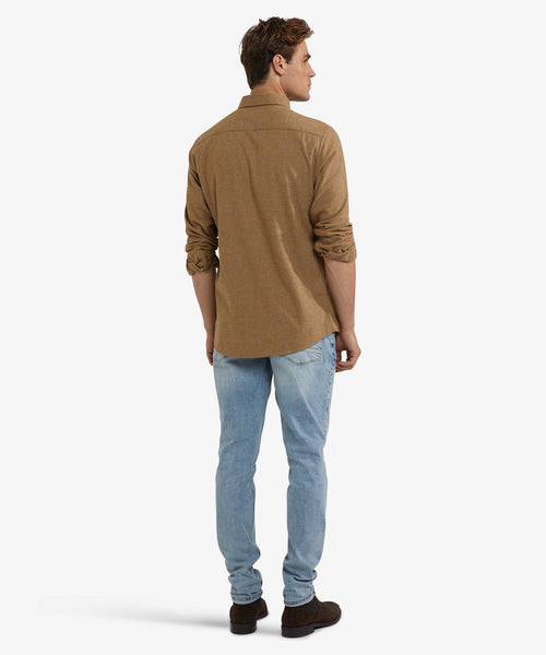 Overhemd Flanel Melange Oxford | Camel