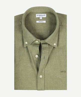 Oxford Flannel Melange Shirt | Winter Sage