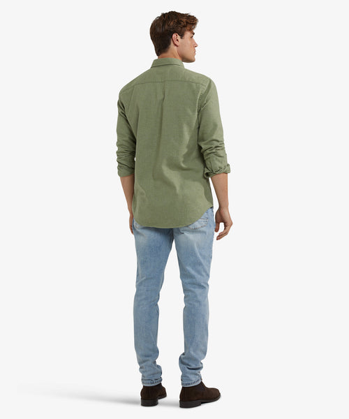 Overhemd Flanel Melange Oxford | Winter Sage