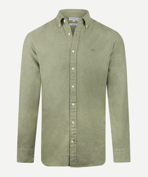 Overhemd Flanel Melange Oxford | Winter Sage