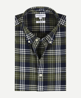 Flannel Shirt Multi Check | Moss Green