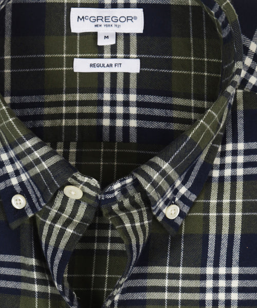 Flannel Shirt Multi Check | Moss Green