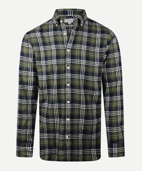 Flannel Shirt Multi Check | Moss Green
