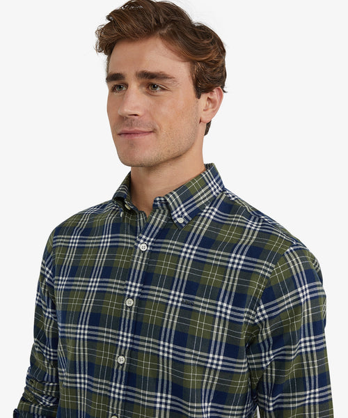 Flannel Shirt Multi Check | Moss Green