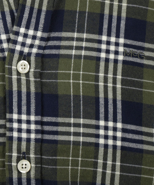 Flannel Shirt Multi Check | Moss Green