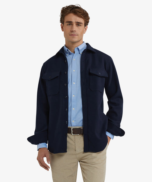 Overshirt Wool Look | Navy