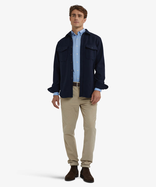 Overshirt Wool Look | Navy